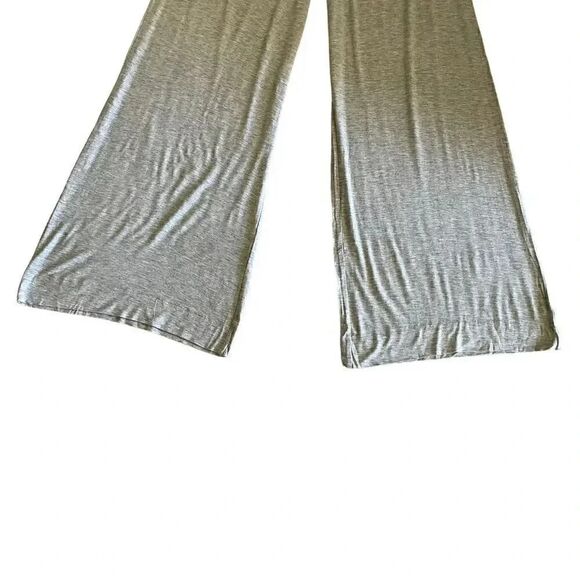 NWT Chaser  Paper Bag Waist Jersey Soft Wide Leg Heather Gray High Rise Pants M - Picture 9 of 13